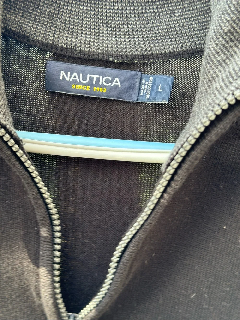 Nautica Mens Black Quarter Zip Sweater Size Large
